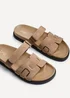 Linzi Essential Taupe Nubuck Leather Slip On Sandal - Size 4 Image 4
