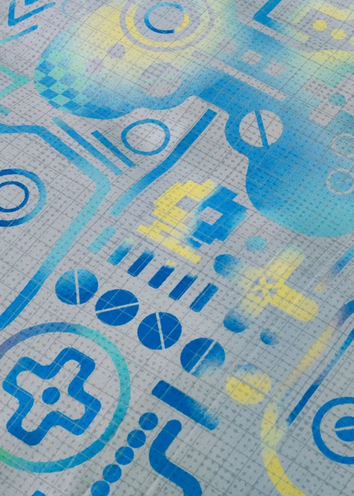 Catherine Lansfield Kids Gamer So Soft Grey Blue Fitted Sheet - Single Image 2