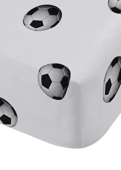 Catherine Lansfield White Football Fitted Sheet - Single Image 2