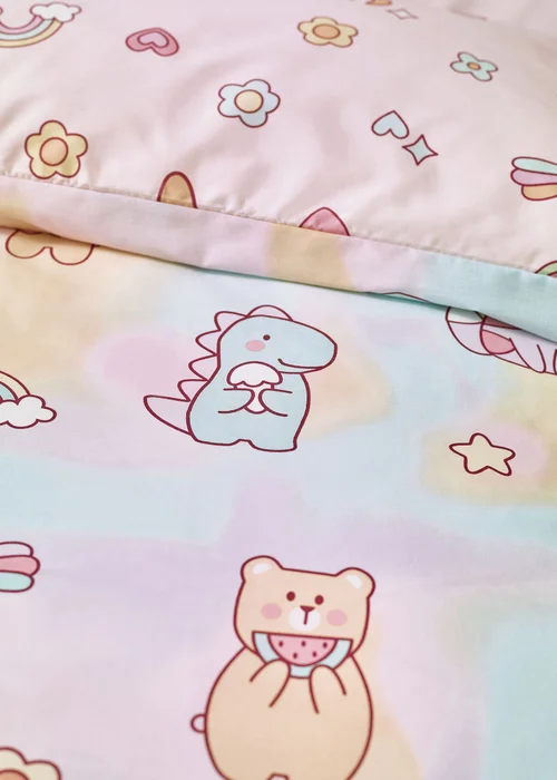 Catherine Lansfield Kids Forever Together Reversible Duvet Cover Set Pastel - Junior Image 4