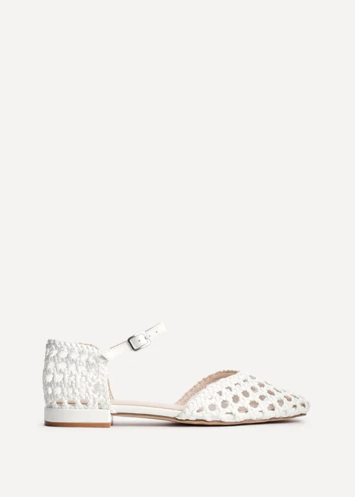Linzi Suki White Faux Leather Woven Two Part Sandals - Size 3 Image 2