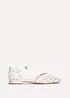 Linzi Suki White Faux Leather Woven Two Part Sandals - Size 3 Image 2