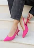 Linzi Tavia Fuchsia Scuba Slingback Court Heels - Size 5 Image 6