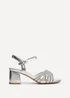 Linzi Gracie Silver Faux Leather Diamante Crossover Heeled Sandals - Size 3 Image 2