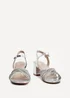Linzi Gracie Silver Faux Leather Diamante Crossover Heeled Sandals - Size 3 Image 3