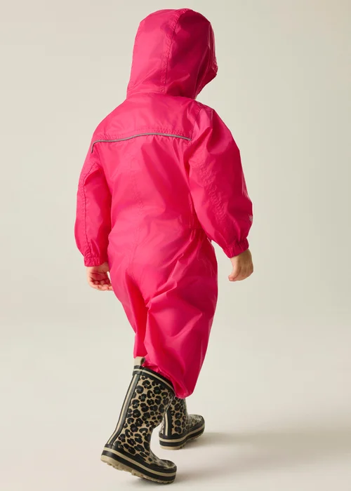 Regatta Jem Kids Puddle IV Dusty Pink Waterproof Breathable Isolite Rainsuit (6 Months - 6 Years) - 18-24 months Image 2