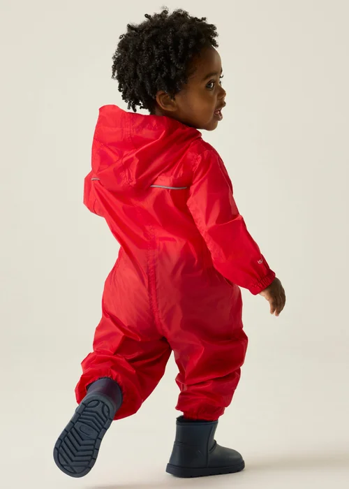 Regatta Pepper Kids Puddle IV Ruby Waterproof Breathable Isolite Rainsuit (6 Months - 6 Years) - 4-5 Yrs Image 2