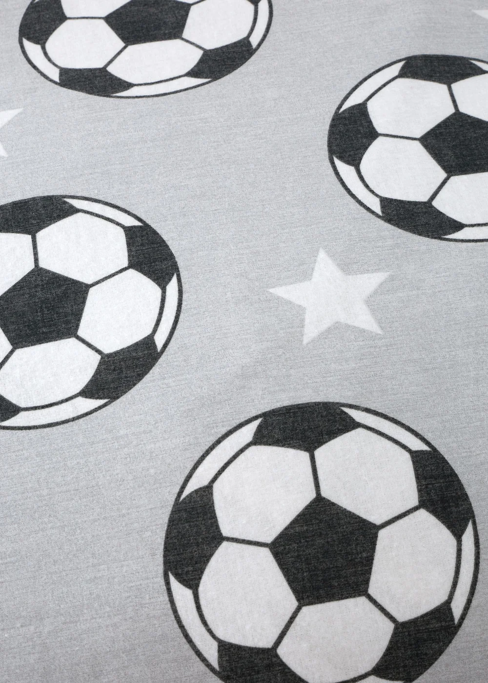 Catherine Lansfield Grey Brushed Cotton Football Stars Fitted Sheet - Junior Image 2