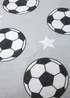 Catherine Lansfield Grey Brushed Cotton Football Stars Fitted Sheet - Junior Image 2