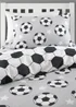 Catherine Lansfield Grey Brushed Cotton Football Stars Reversible Duvet Cover Set - Junior Image 3