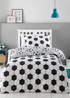 Catherine Lansfield Grey Brushed Cotton Football Stars Reversible Duvet Cover Set - Junior Image 2