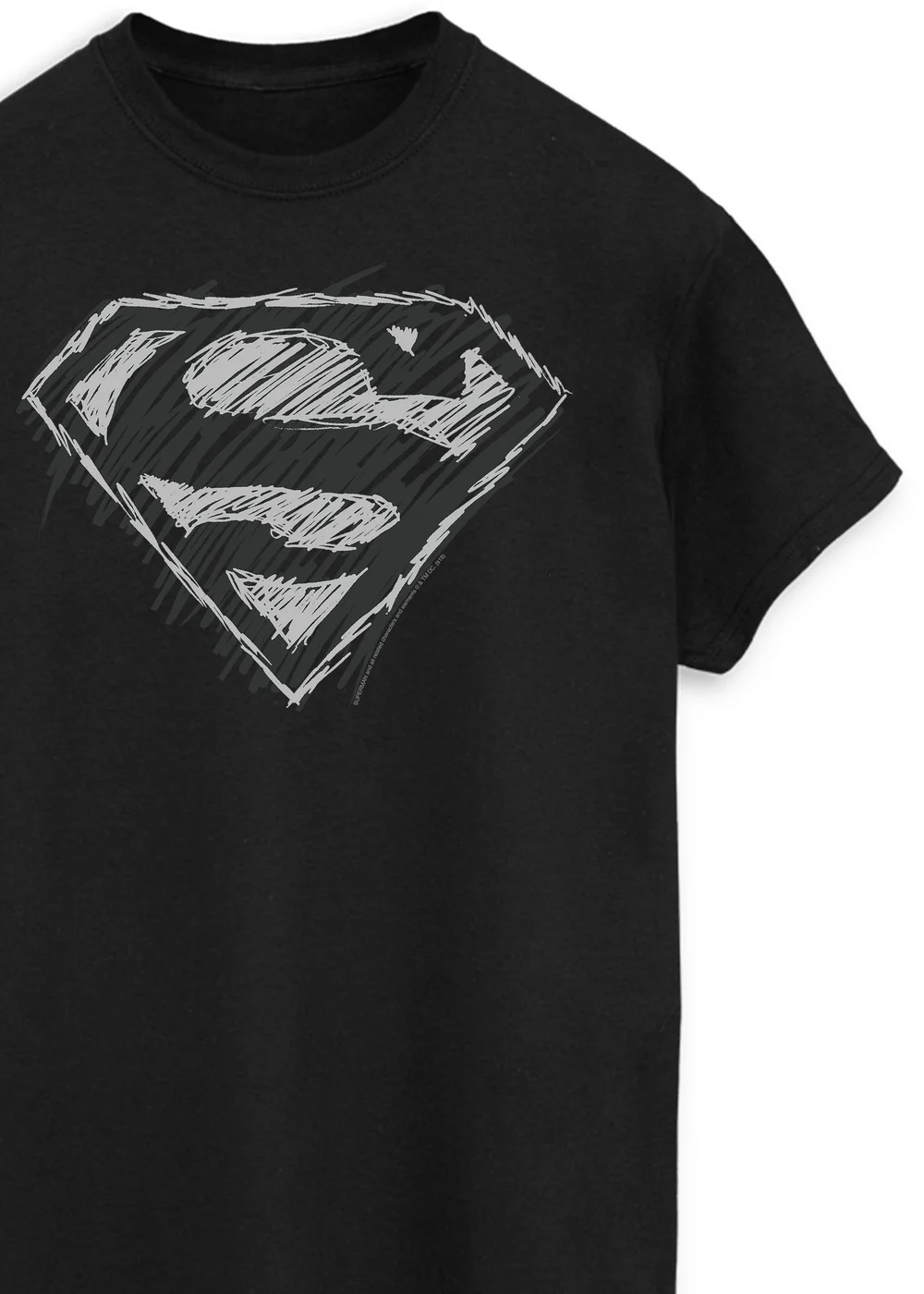 Spiral Galaxy DC Comics Superman Sketch Logo Black T-Shirt - Extra Large Image 2