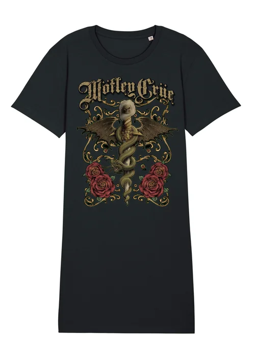 Spiral Galaxy Motley Crue Dagger Black Nightdress - Large Image 1
