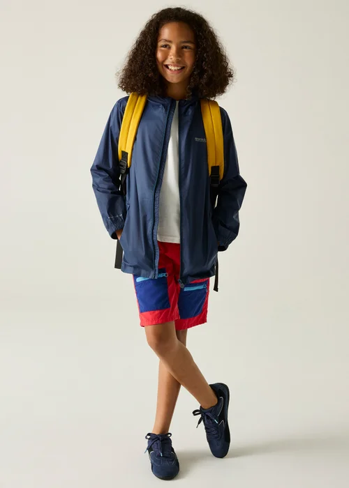Regatta Dark Blue Kids Pack-It III Waterproof Breathable Isolite Jacket (3-16 Years) - 15-16 Yrs Image 3