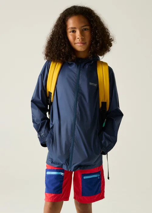 Regatta Dark Blue Kids Pack-It III Waterproof Breathable Isolite Jacket (3-16 Years) - 15-16 Yrs Image 1