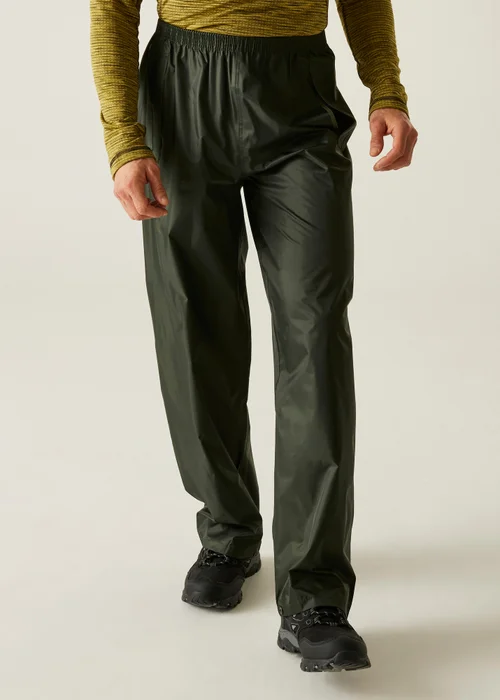 Regatta Dark Olive Adult Stormbreak Waterproof Hydrofort Overtrousers - S Image 1