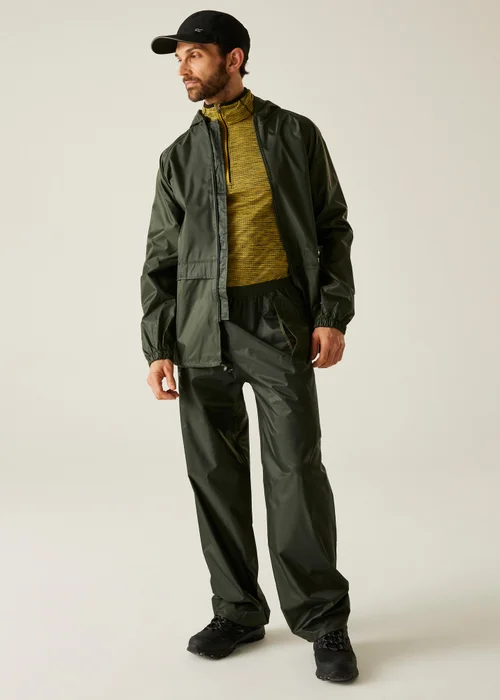 Regatta Dark Olive Adult Stormbreak Waterproof Hydrofort Overtrousers - S Image 3