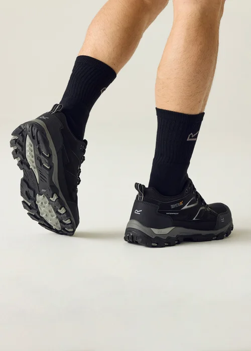 Regatta Black Granite Holcombe 3 Low Waterproof, Breathable Shoes - Size 6.5 Adult Footwear Image 3