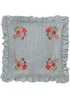 Wylder Martha Ruffle Embroidered Ruffle Blue Cushion (50 x 50 x 8 cm) - One Size Image 2