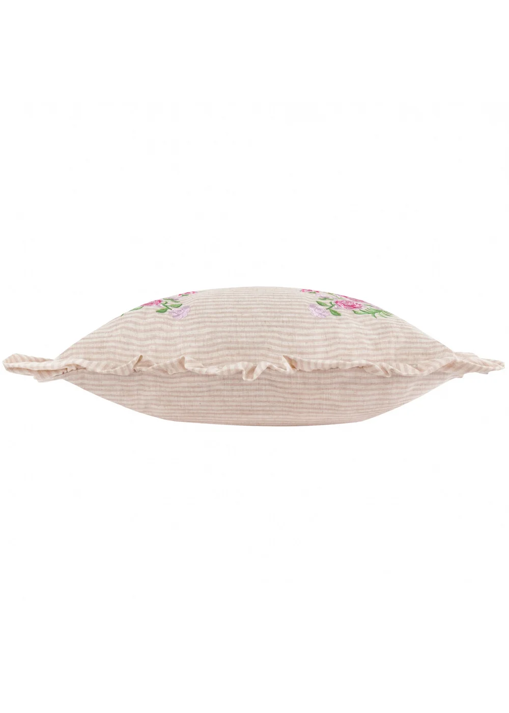 Wylder Martha Ruffle Embroidered Ruffle Pink Cushion (50 x 50 x 8 cm) - One Size Image 4