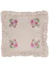 Wylder Martha Ruffle Embroidered Ruffle Pink Cushion (50 x 50 x 8 cm) - One Size Image 2