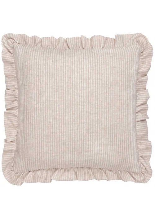 Wylder Martha Ruffle Embroidered Ruffle Pink Cushion (50 x 50 x 8 cm) - One Size Image 3