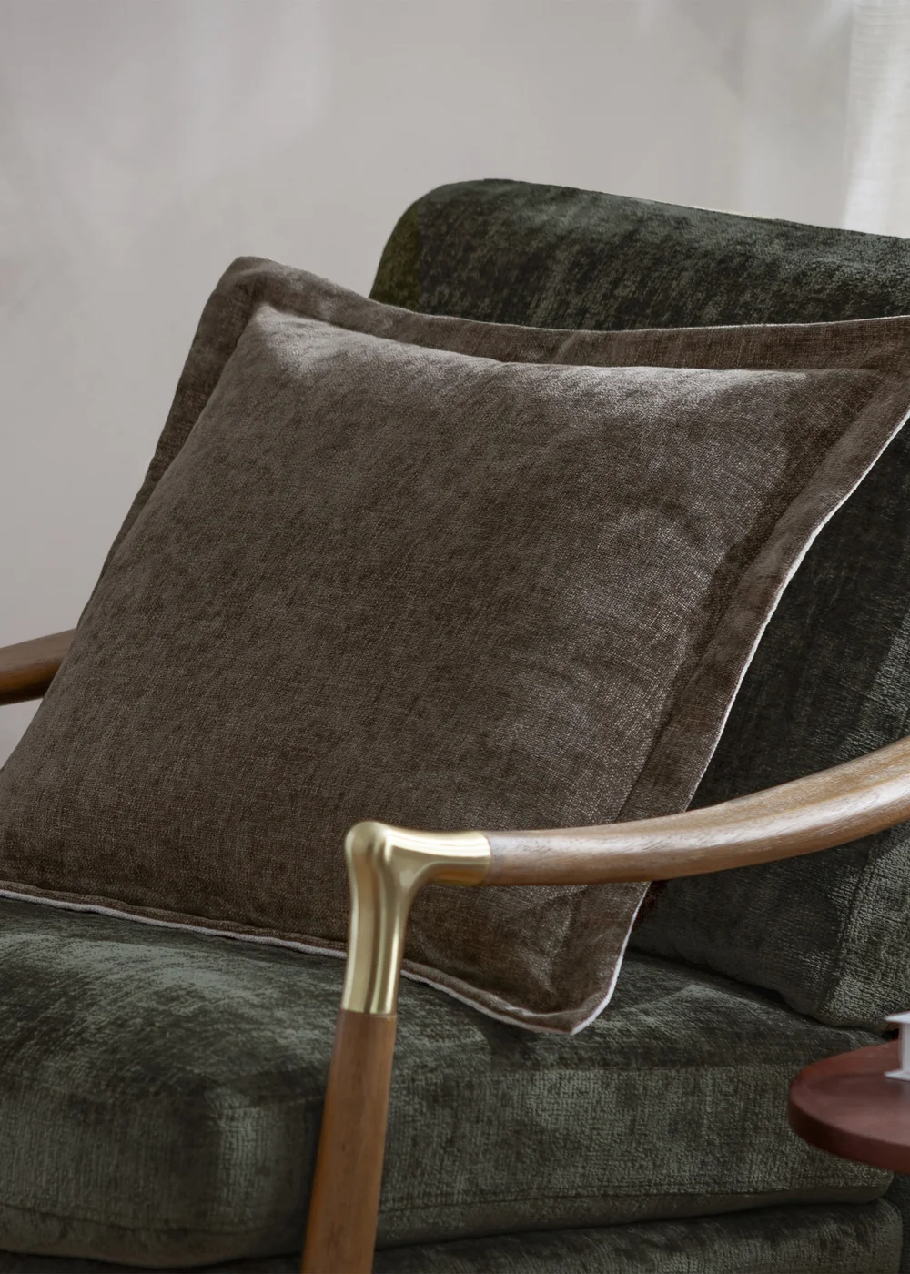 Yard Dune Chenille Brown Cushion (50 x 50 x 8 cm) - One Size Image 1