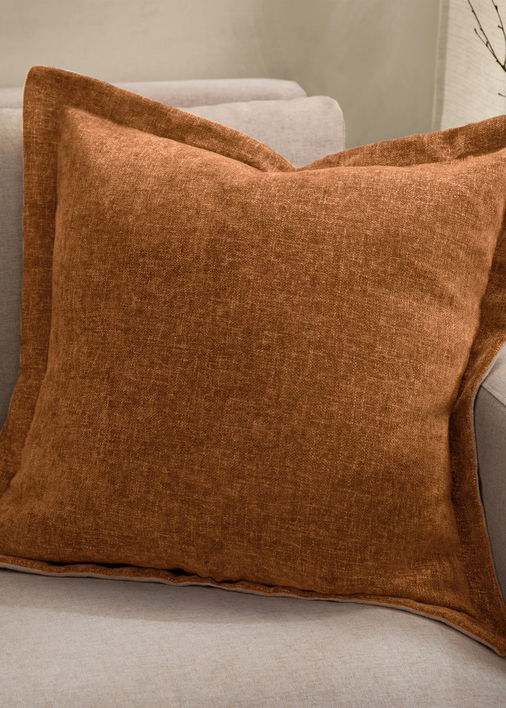 Yard Dune Chenille Rust Cushion (50 x 50 x 8 cm) - One Size Image 1