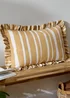 Furn Carmon Stripe Ruffle Ochre Cushion (40 x 60 x 8 cm) - One Size Image 1