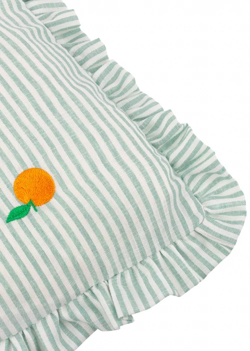 Furn Les Fruites Embroidered Ruffle Orange Cushion (30 x 50 x 8 cm) - One Size Image 5