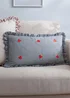 Furn Les Fruites Embroidered Ruffle Red Cushion (30 x 50 x 8 cm) - One Size Image 1