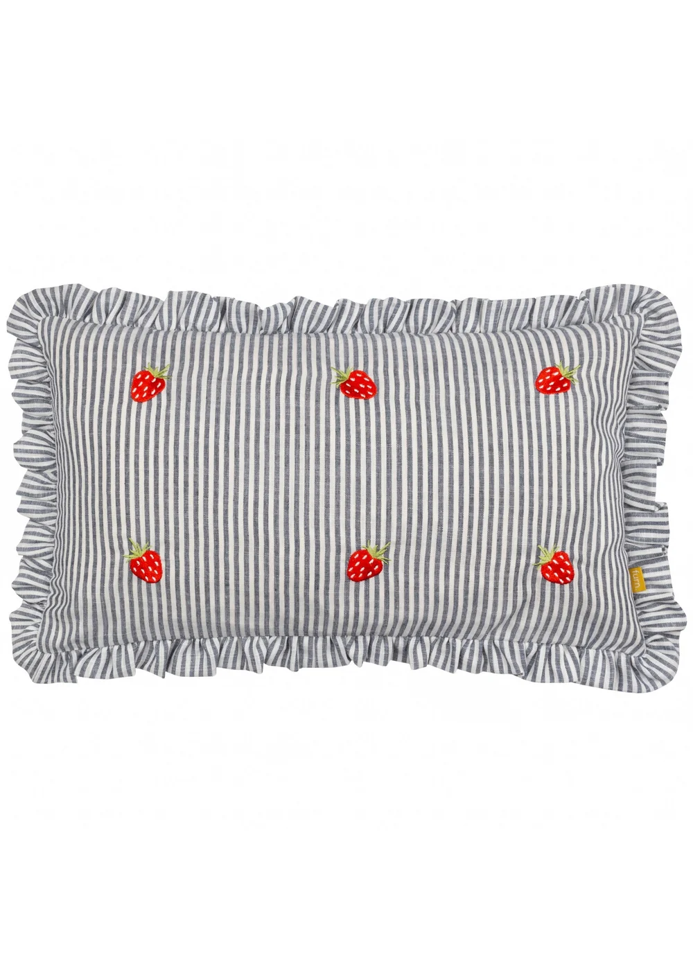 Furn Les Fruites Embroidered Ruffle Red Cushion (30 x 50 x 8 cm) - One Size Image 2