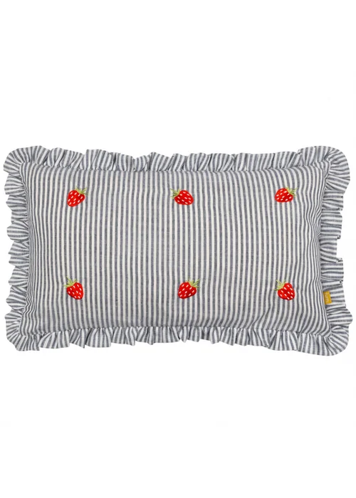 Furn Les Fruites Embroidered Ruffle Red Cushion (30 x 50 x 8 cm) - One Size Image 2