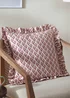 Furn Lulah Block Printed Ruffle Red Cushion (45 x 45 x 8 cm) - One Size Image 1