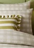 Furn Linen Stripe Printed Ruffle Olive Cushion (50 x 50 x 8 cm) - One Size Image 6