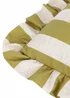 Furn Linen Stripe Printed Ruffle Olive Cushion (50 x 50 x 8 cm) - One Size Image 5