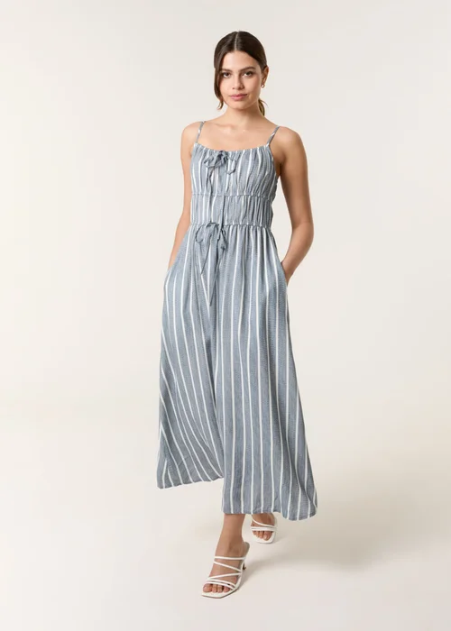 Blue Vanilla Blue Tie Front Midi Dress - Large Image 3