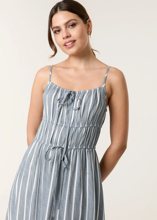 Blue Vanilla Blue Tie Front Midi Dress - Large Image 2