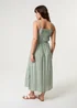 Blue Vanilla Khaki Tie Front Midi Dress - Large Image 4