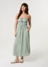 Blue Vanilla Khaki Tie Front Midi Dress - Large Image 3