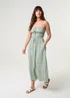 Blue Vanilla Khaki Tie Front Midi Dress - Large Image 1