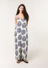 Blue Vanilla Navy Abstract Wide Leg Jumpsuit - L/XL Image 2