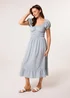Blue Vanilla Blue Puff Sleeve Shirred Panel Dress - S Image 3
