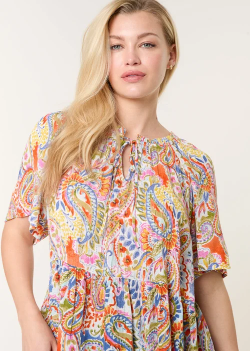 Blue Vanilla Multi Paisley Tie Front Top - NS1 Image 2