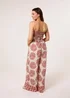 Blue Vanilla Orange Strapless Elasticated Printed Jumpsuit - Large/Extra Large Image 4