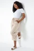 Roman Stone Petite Linen Mix Wide Cropped Trousers - 8 Image 2