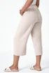 Roman Stone Petite Linen Mix Wide Cropped Trousers - 8 Image 4