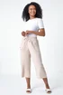 Roman Stone Petite Linen Mix Wide Cropped Trousers - 8 Image 3