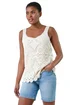 Roman Natural Cotton Crochet Knit Vest Top - Size 10 Image 1