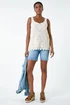 Roman Natural Cotton Crochet Knit Vest Top - Size 10 Image 3